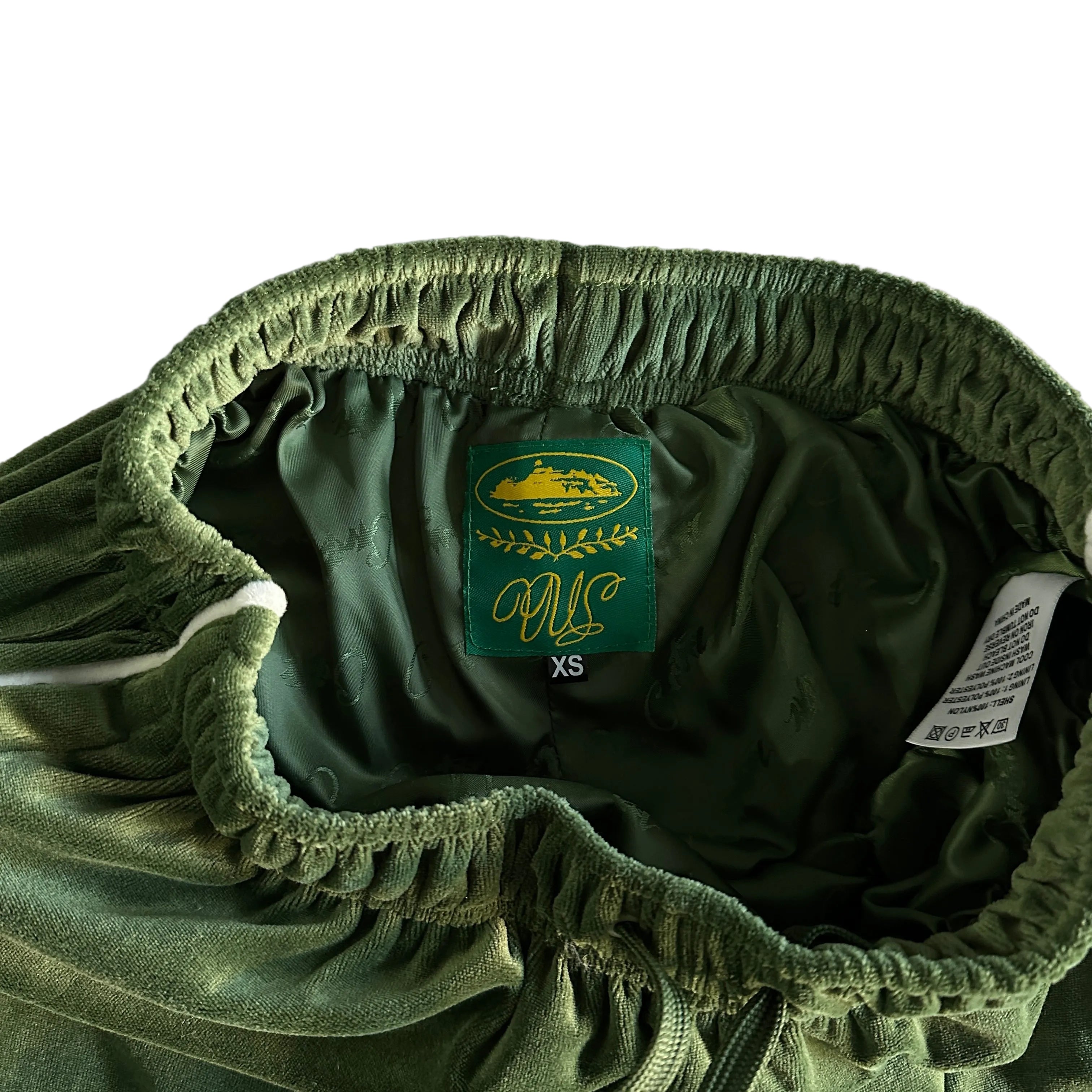 CORTEIZ VVS VELOUR BOTTOMS – GREEN