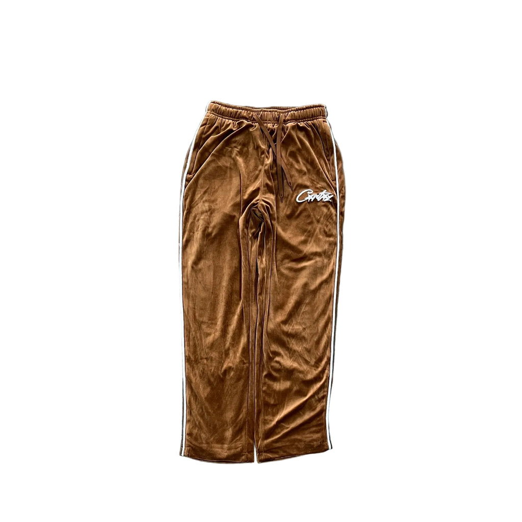 CORTEIZ VELOUR TRACKSUIT – BROWN (FULL SET)