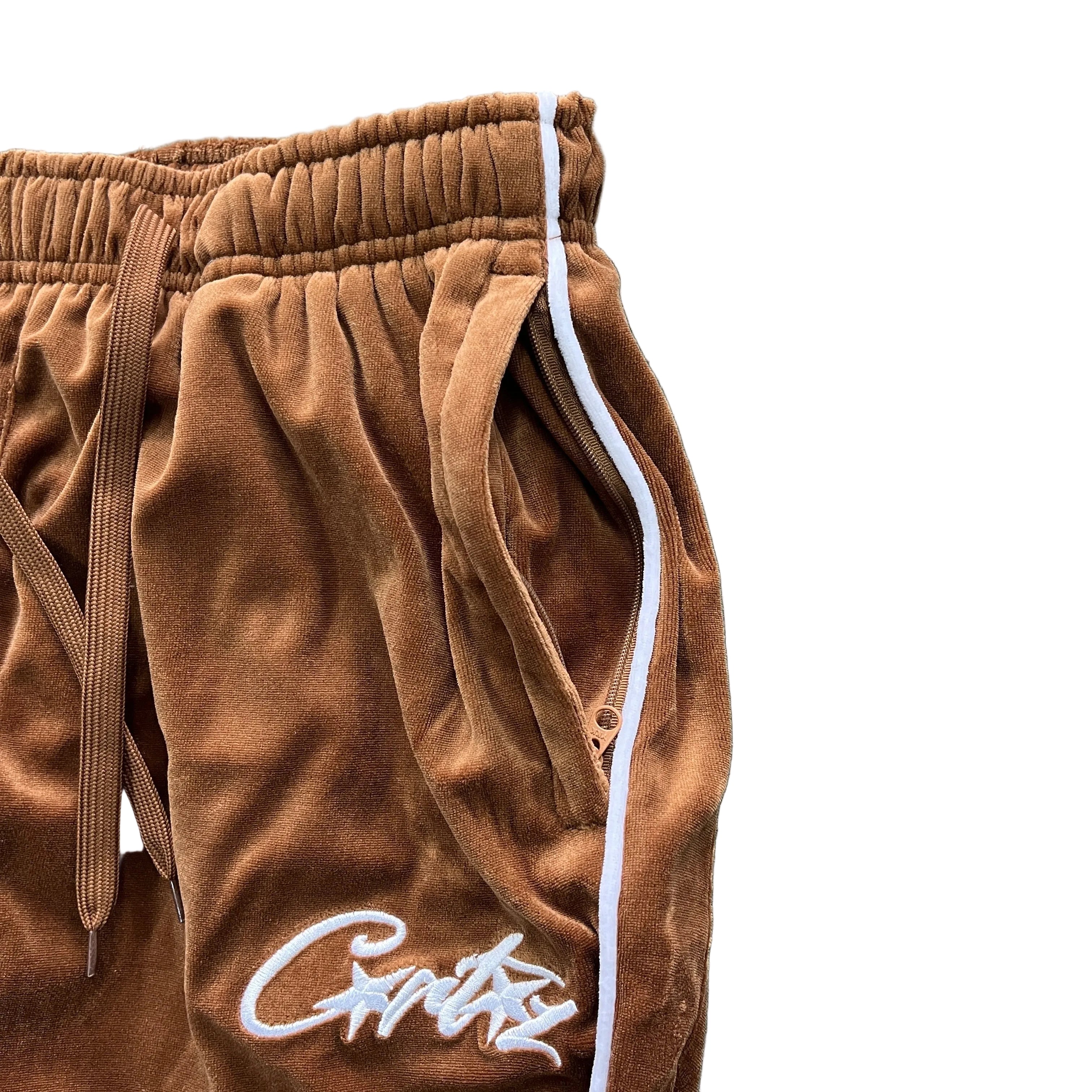 CORTEIZ VELOUR BOTTOMS – BROWN
