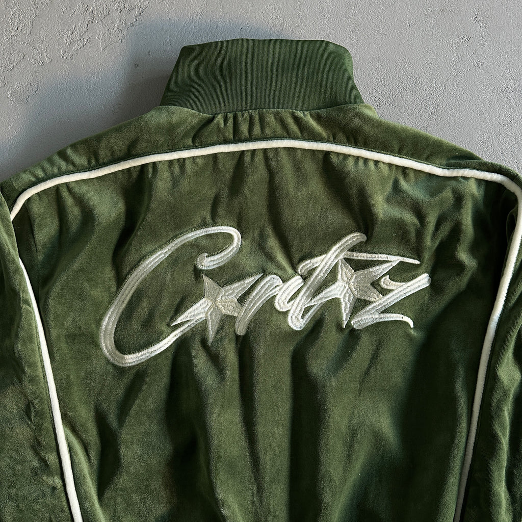 CORTEIZ VELOUR TRACKSUIT – GREEN (FULL SET)