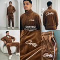 CORTEIZ VELOUR TRACKSUIT – BROWN (FULL SET)